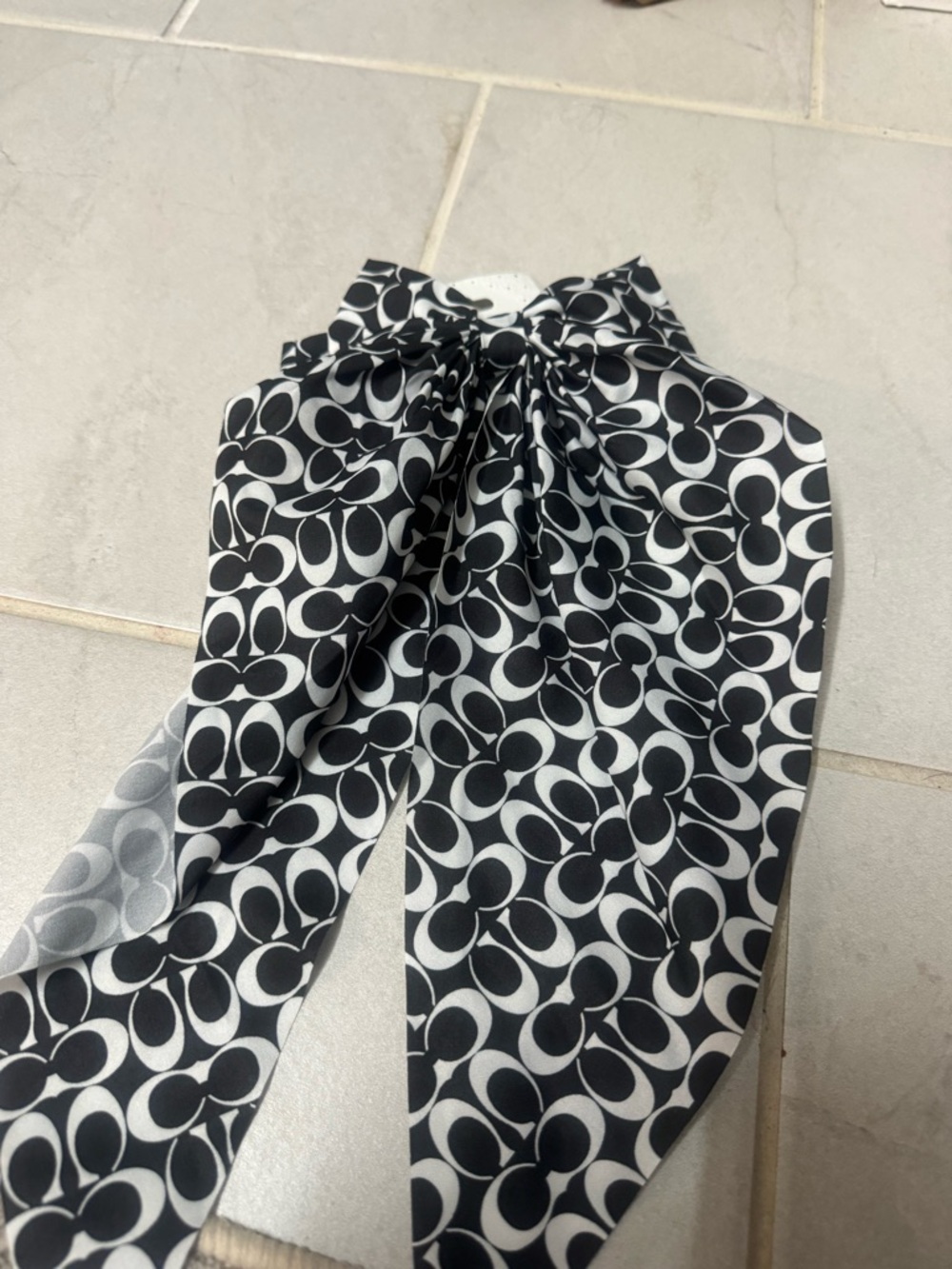 Black & White Print Bow Scarf